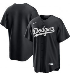 Men's Los Angeles Dodgers Blank Black Lights Out Limited Stitched Baseball Jersey