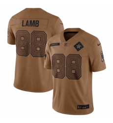 Men's Dallas Cowboys #88 CeeDee Lamb Nike Brown 2023 Salute To Service Limited Jersey