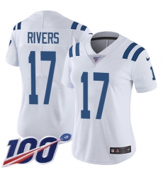 Women's Nike Indianapolis Colts #17 Philip Rivers White Stitched NFL 100th Season Vapor Untouchable Limited Jersey
