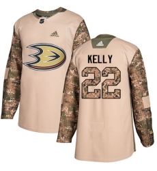 Men's Adidas Anaheim Ducks #22 Chris Kelly Authentic Camo Veterans Day Practice NHL Jersey