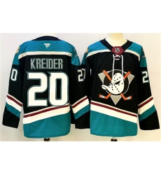 Men's Anaheim Ducks #20 Chris Kreider Black Teal 2024-25 Stitched Jersey
