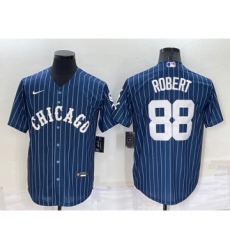 Men's Chicago White Sox #88 Luis Robert Navy Cool Base Stitched Jersey
