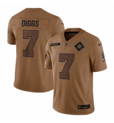 Men's Dallas Cowboys #7 Trevon Diggs Nike Brown 2023 Salute To Service Limited Jersey