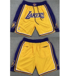 Los Angeles Lakers Yellow Purple Shorts (Run Small)