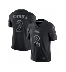 Men's Denver Broncos #2 Patrick Surtain II Black Reflective Limited Stitched Football Jersey