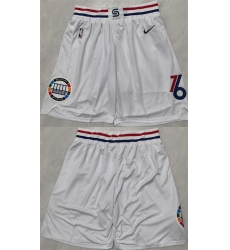 Mens Philadelphia 76ers White Shorts (Run Small)