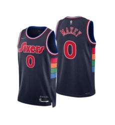 Men's Tyrese Maxey #0 Philadelphia 76ers 2021-22 City Navy Jersey