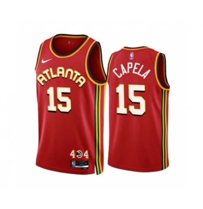 Men's Atlanta Hawks #15 Clint Capela 2022-23 Red Icon Edition Stitched Jersey