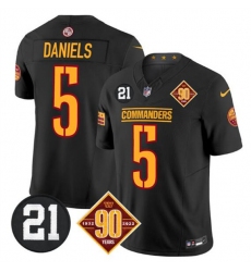Men's Washington Commanders #5 Jayden Daniels Black F.U.S.E. 90th & Sean Taylor Vapor Limited Football Stitched Jersey