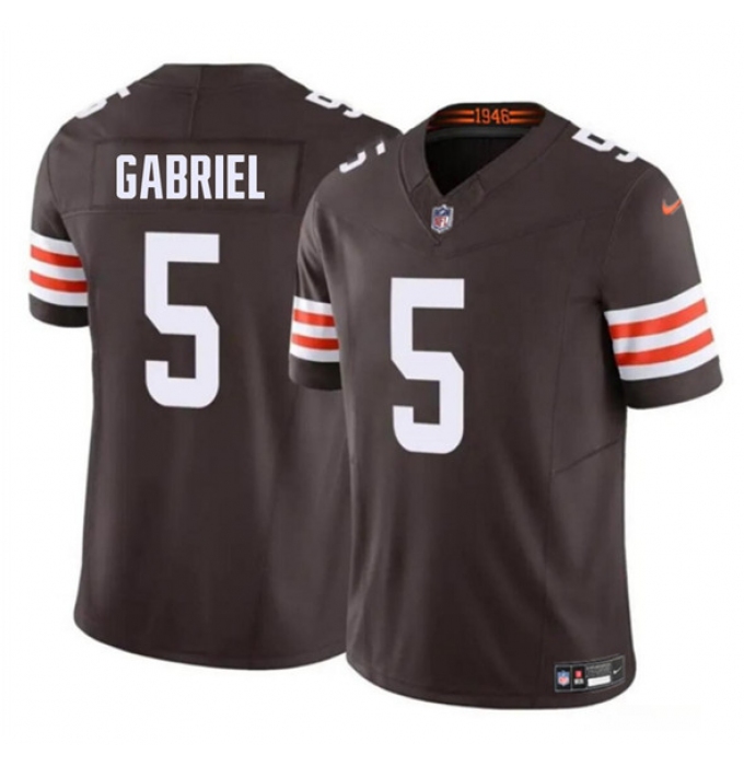 Men's Cleveland Browns #5 Dillon Gabriel 2025 Draft F.U.S.E. Vapor Limited Football Stitched Jersey