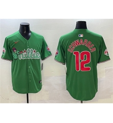 Men's Philadelphia Phillies #12 Kyle Schwarber Green Phanatic Limited Stitched Jersey
