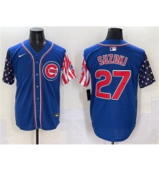 Men's Chicago Cubs #27 Seiya Suzuki Royal 2025 Independence Day Vapor Premier Limited Stitched Baseball Jersey