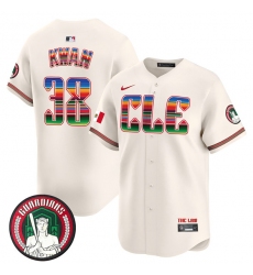 Men's Cleveland Guardians #38 Steven Kwan Cream Mexico Vapor Premier Limited Stitched Baseball Jersey