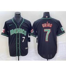 Men's Mexico Baseball #7 Julio Urias Number 2023 Black World Classic Stitched Jersey1