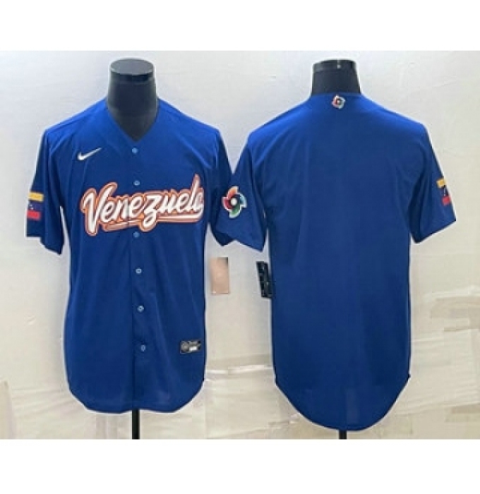 Men's Venezuela Baseball Blank 2023 Royal World Classic Stitched Jersey