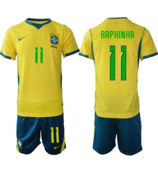 Men's Brazil #11 RAPHINHA National Team FIFA x World Cup 2026 Home On Field Jersey