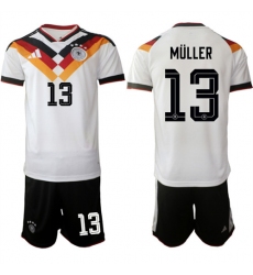Men's Germany #13 MULLER National Team FIFA x World Cup 2026 Home White On Field Jersey