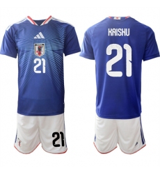 Men's Japan #21 KAISHU National Team FIFA x World Cup 2026 Home Blue On Field Jersey