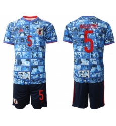Men's Japan #5 Nagatomo Blue Home Soccer Jersey Suit