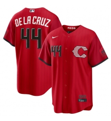Men's Cincinnati Reds #44 Elly De La Cruz Red 2026 City Connect Stadium Stitched Baseball Jersey
