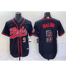 Men's Cincinnati Reds #9 Matt McLain Number Black 2023 City Connect Cool Base Stitched Jersey