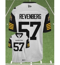 CFL Hamilton tiger cats #57 REVENBERG Crested Away White Jersey