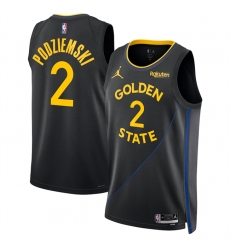 Men's Golden State Warriors #2 Brandin Podziemski Black 2024-25 Statement Edition Stitched Basketball Jersey