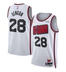 Men's Houston Rockets #28 Alperen Sengun White 2024-25 City Edition Stitched Jersey