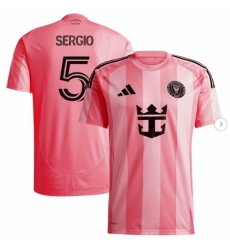 Men's Inter Miami CF Sergio Busquets adidas Light Pink 2025 Euforia Replica Player Jersey