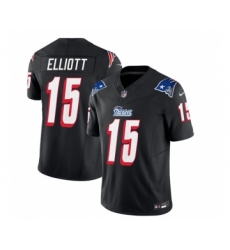 Men's Nike New England Patriots #15 Ezekiel Elliott Black 2023 F.U.S.E. Vapor Limited Football Stitched Jersey
