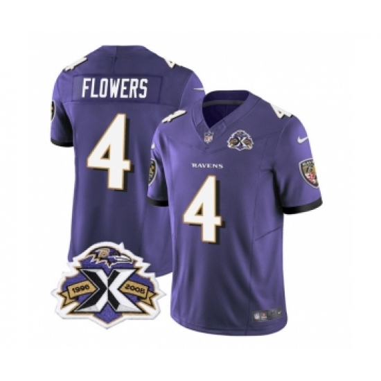 Men's Nike Baltimore Ravens #4 Zay Flowers Purple 2023 F.U.S.E Throwback Vapor Limited Stitched Jersey Men's Nike Baltimore Ravens #4 Zay Flowers Purple 2023 F.U.S.E Throwback Vapor Limited Stitched Jersey
