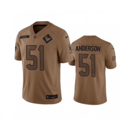 Men's Nike Houston Texans #51 Will Anderson Jr. 2023 Brown Salute To Service Limited Football Stitched Jersey Men's Nike Houston Texans #51 Will Anderson Jr. 2023 Brown Salute To Service Limited Football Stitched Jersey