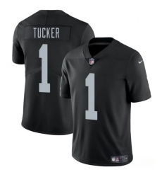Men's Las Vegas Raiders #1 Tre Tucker Black 2025 Vapor Football Stitched Jersey