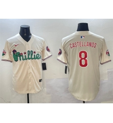 Men's Philadelphia Phillies #8 Nick Castellanos Cream Phanatic Limited Stitched Jersey