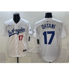 Men's Los Angeles Dodgers #17 Shohei Ohtani White Alternate Stadium Stitched Baseball Jersey