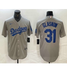 Men's Los Angeles Dodgers #31 Tyler Glasnow Grey Stitched Cool Base Nike Jerseys
