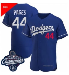 Men's Los Angeles Dodgers 44 Andy Pages Cool Base 2025 World Champions Stitched Baseball Jersey Blue