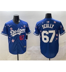 Men's Los Angeles Dodgers #67 Vin Scully Royal 2025 Tokyo Series Limited Stitched Baseball Jersey