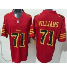 Men's San Francisco 49ers #71 Trent Williams Limited Red Rivalries FUSE Vapor Jersey
