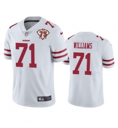 Men's San Francisco 49ers #71 Trent Williams White 75th Anniversary Vapor Untouchable Limited Stitched Football Jersey