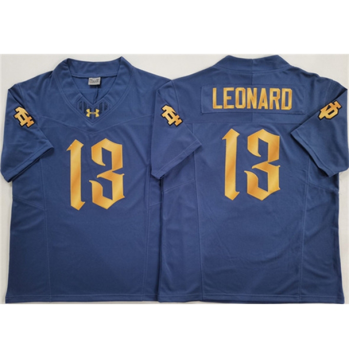 Men's Notre Dame Fighting Irish #13 Riley Leonard Navy Blue 2025 F.U.S.E. Limited Stitched Jersey