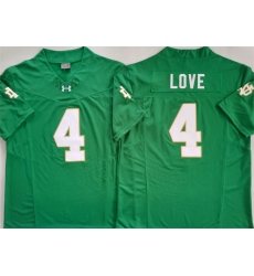 Men's Notre Dame Fighting Irish #4 Jeremiyah Love Green 2024 F.U.S.E. Limited Stitched Jersey