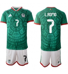 Men's Mexico #7 L.ROMO National Team FIFA x World Cup 2026 Home Green On Field Jersey