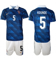 Men's France #5 KOUNDE National Team FIFA x World Cup 2026 Home On Field Jersey