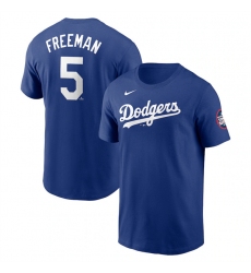 Men's Los Angeles Dodgers #5 Freddie Freeman Royal 2025 Tokyo Series Name & Number T-Shirt