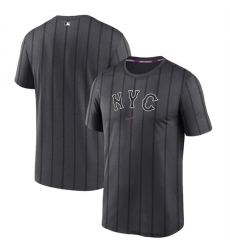 Men's New York Mets Charcoal 2024 City Connect Collection Practice Velocity Performance T-Shirt