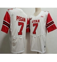 Men's Utah Utes #7 Braden Pegan White College Football Jersey