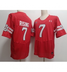 Men's Utah Utes Cameron Rising #7 Red Stitched NCAA Football Jersey