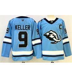 Men's Utah Mammoth #9 Clayton Keller Blue 2025 With C Stitched Jersey