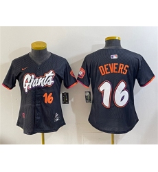 Women's San Francisco Giants #16 Rafael Devers Anthracite 2025 City Connect Limited Stitched Baseball Jersey(Run Small)